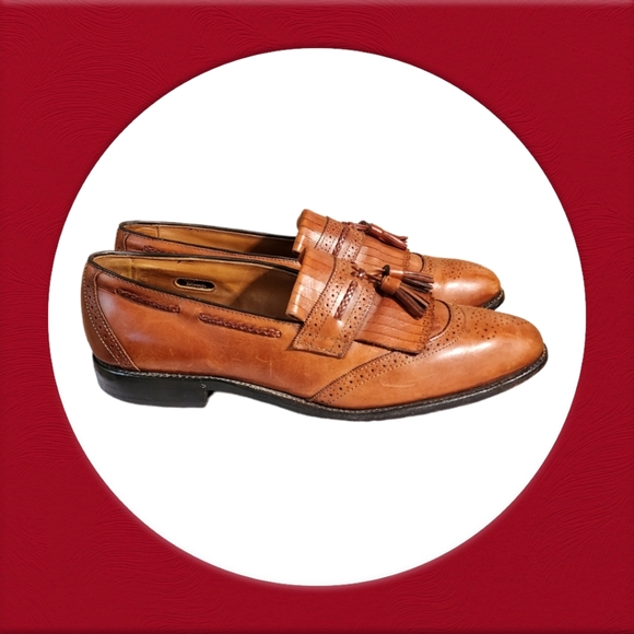 Men Vintage Brown Leather Tassel Loafer By Allen Edmonds Size 12/Designer loafer - Picture 8 of 12